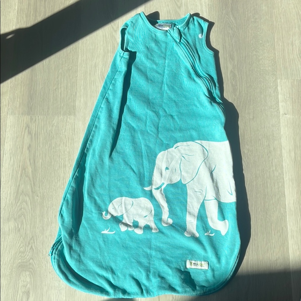 Elephant Print Kids teal sleep sack